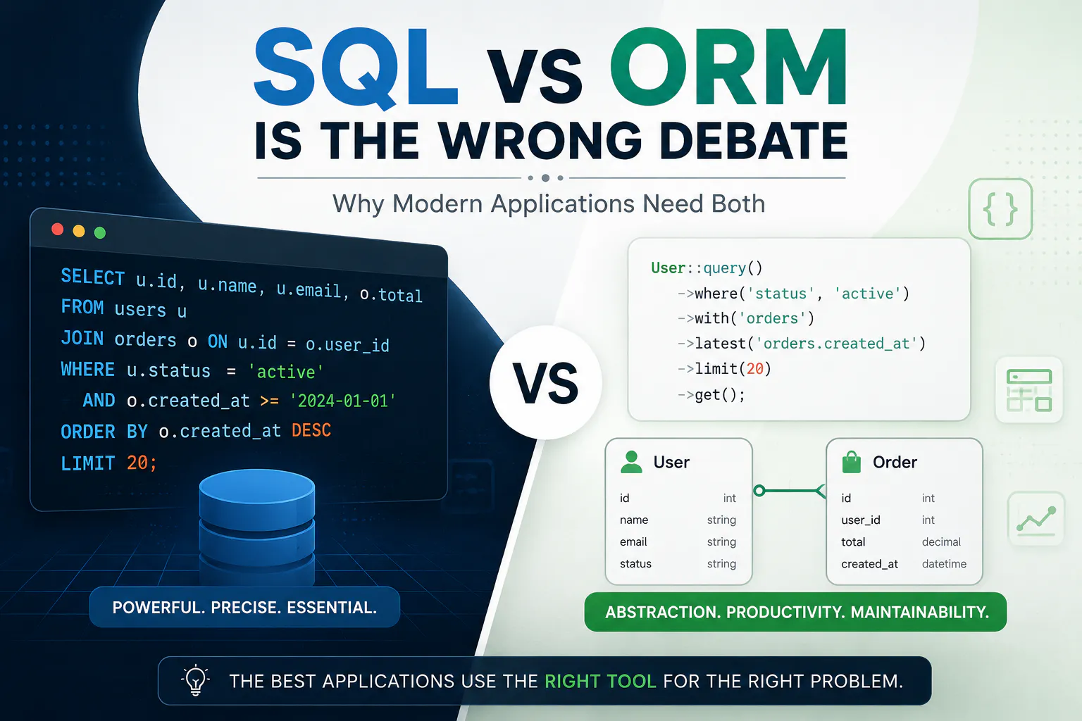 SQL vs ORM Is the Wrong Debate: Why Modern Applications Need Both